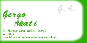 gergo apati business card